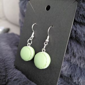 Green Macaron Dangle Earrings